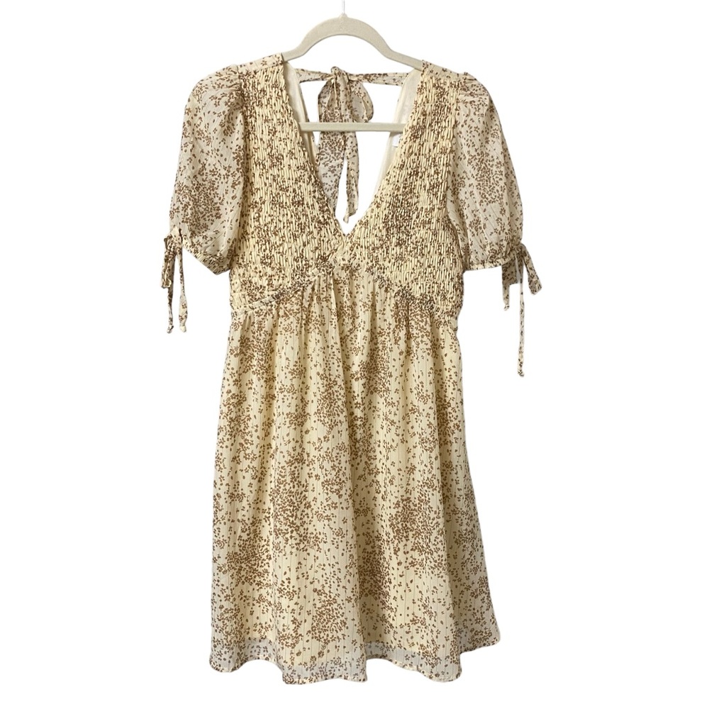 Sienna Sky Cream and Brown Floral Dress